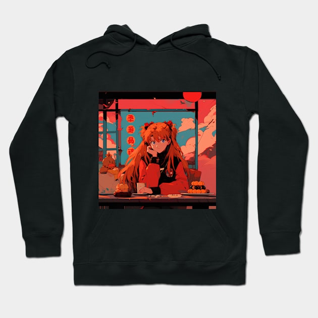 chill asuka Hoodie by WabiSabi Wonders